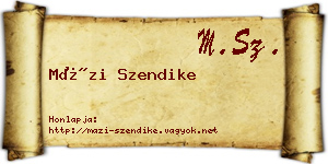 Mázi Szendike névjegykártya